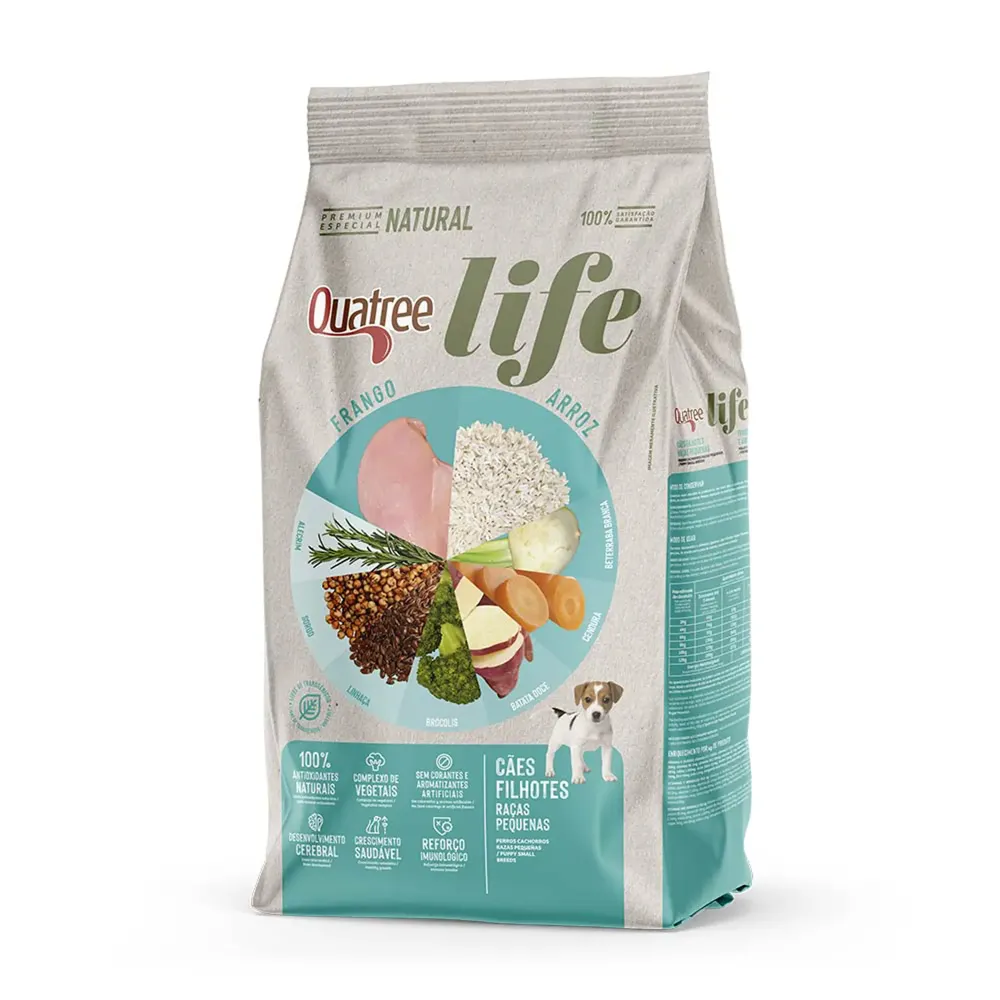 Ração Quatree Cães Life Filhotes Raças Pequenas Frango e Arroz