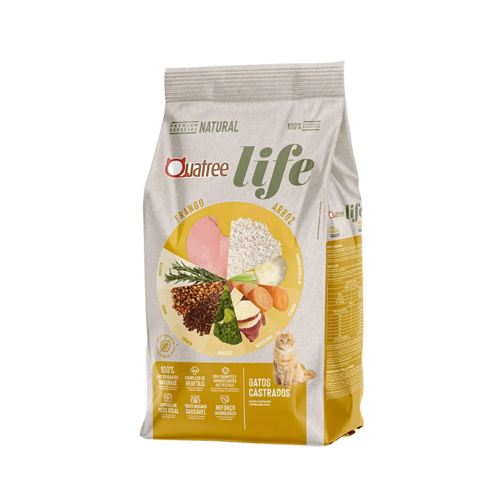 Ração Quatree Life Frango e Arroz para Gatos Adultos Castrados — foto 2