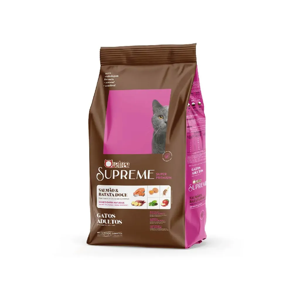 Ração Quatree Supreme Gatos Adultos Salmão e Batata-doce