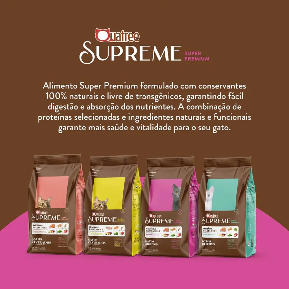 Ração Quatree Supreme Gatos Adultos Salmão e Batata-doce — foto 5