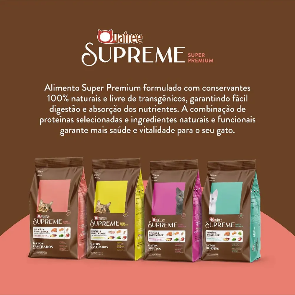 Ração Quatree Supreme Gatos Castrados Salmão — foto 5