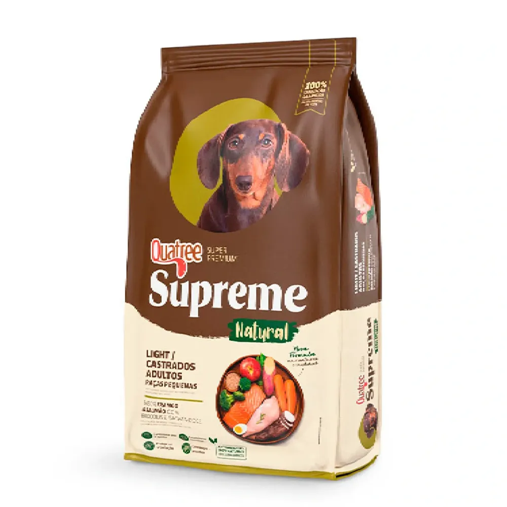 Ração Quatree Supreme Light Cães Castrados Adultos Raças Pequenas
