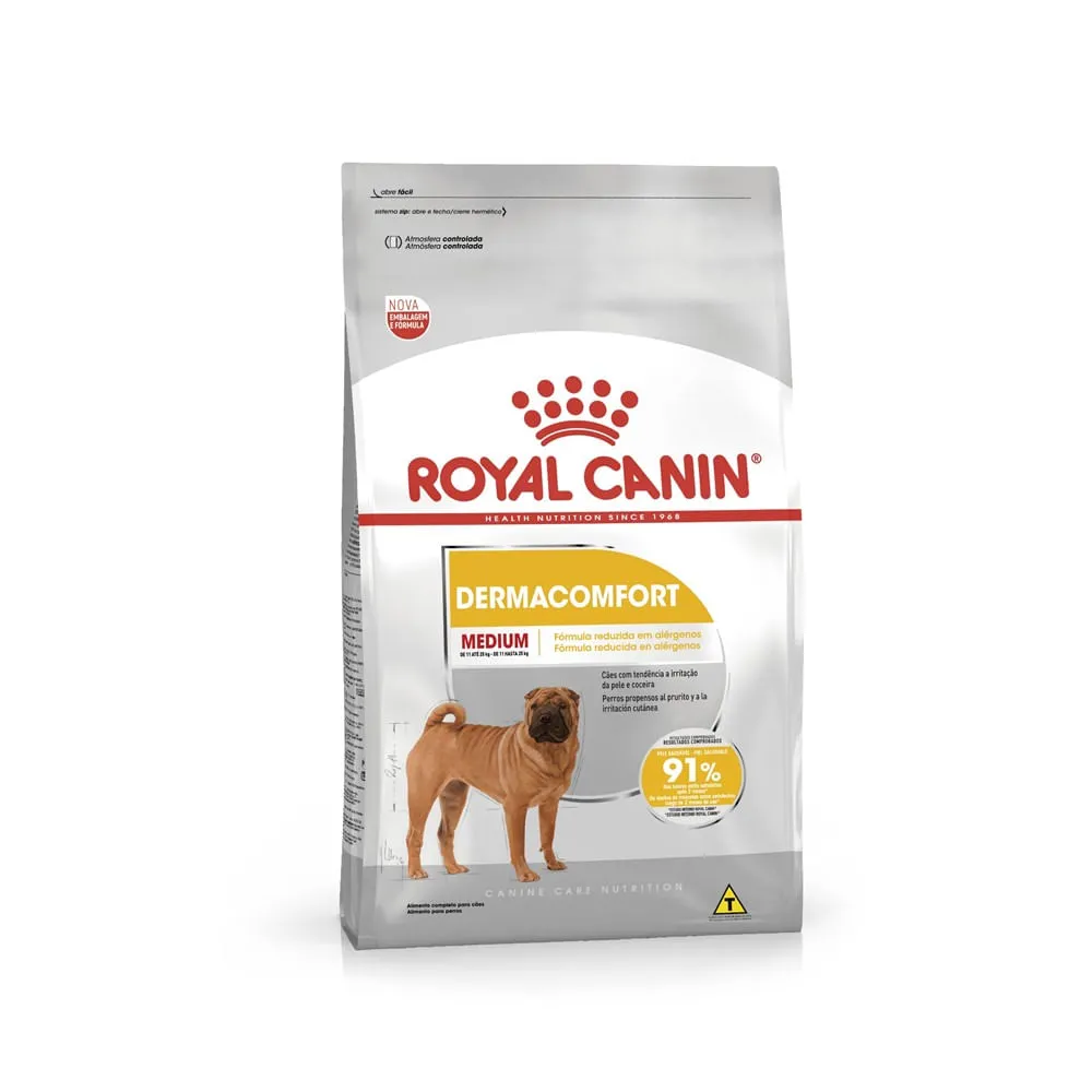 Ração Royal Canin Medium Dermacomfort Cães Adultos e Idosos