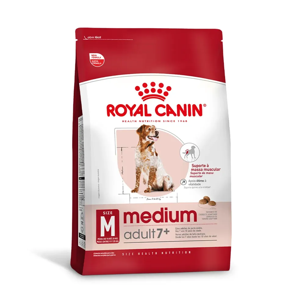 Ração Royal Canin Medium Adult para Cães Adultos de Porte Médio 7+