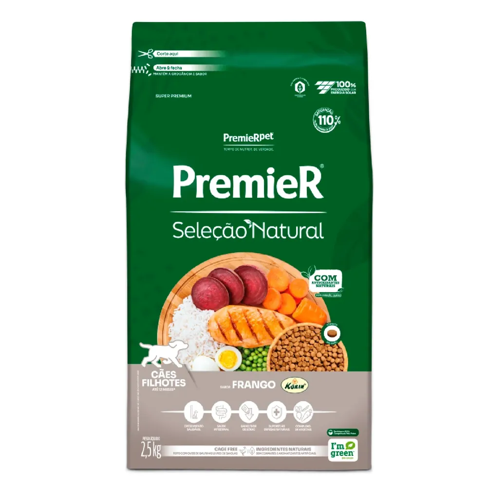 Ração Premier Seleção Natural Cães Filhotes Frango
