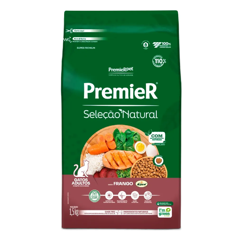 Ração Premier Seleção Natural Gatos Adultos Frango