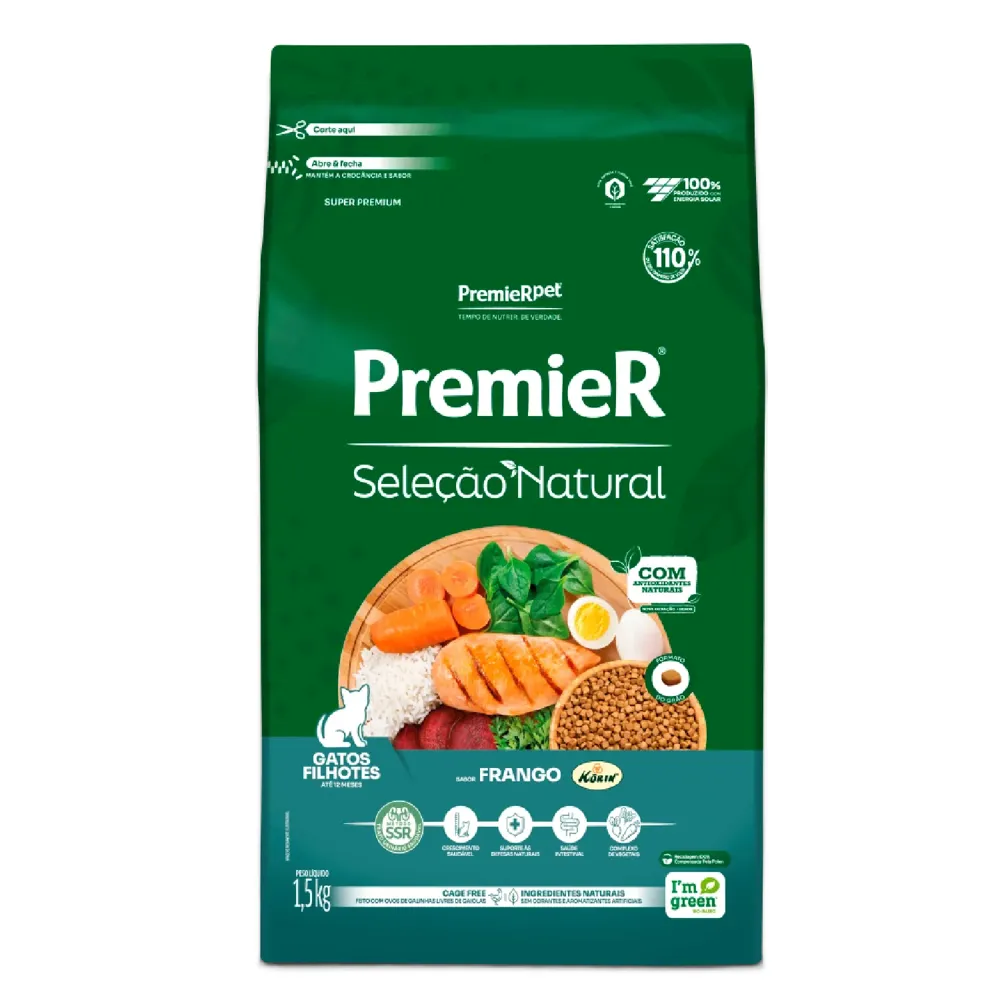 Ração Premier Seleção Natural Gatos Filhotes Frango