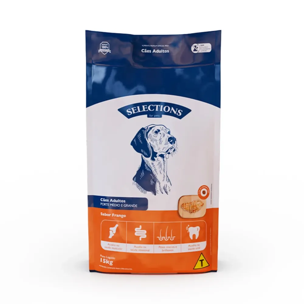 Ração Selections for Pets Cães Adultos Médio e Grande Carne e Frango — foto 2