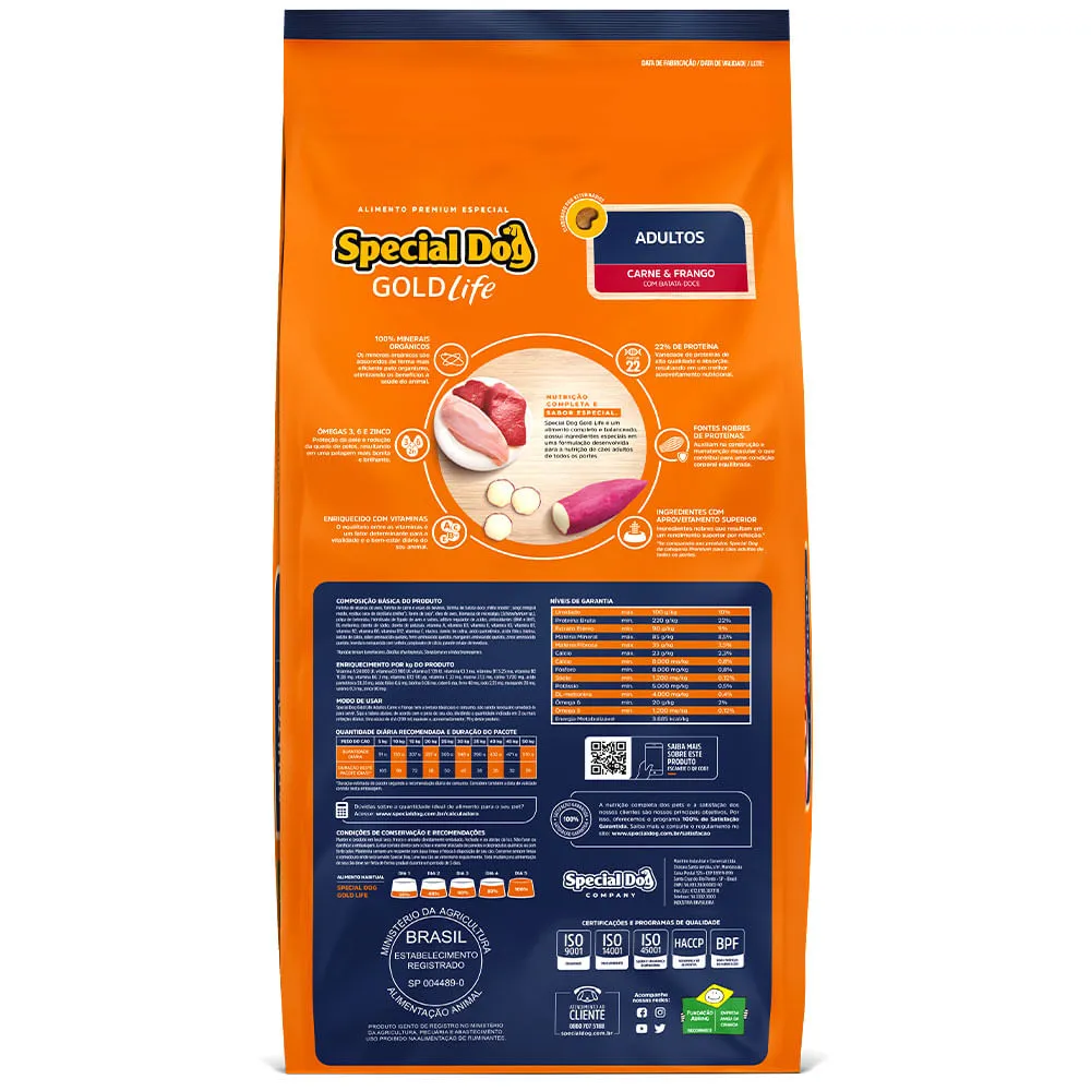 Ração Special Dog Gold Life Cães Adultos Carne Frango e Batata-Doce — foto 3