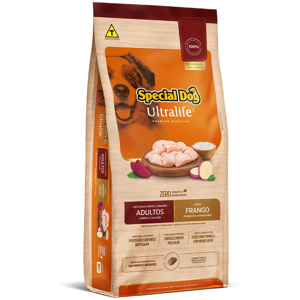 Ração Special Dog Ultralife Cães Adultos Raças Médias e Grandes Frango