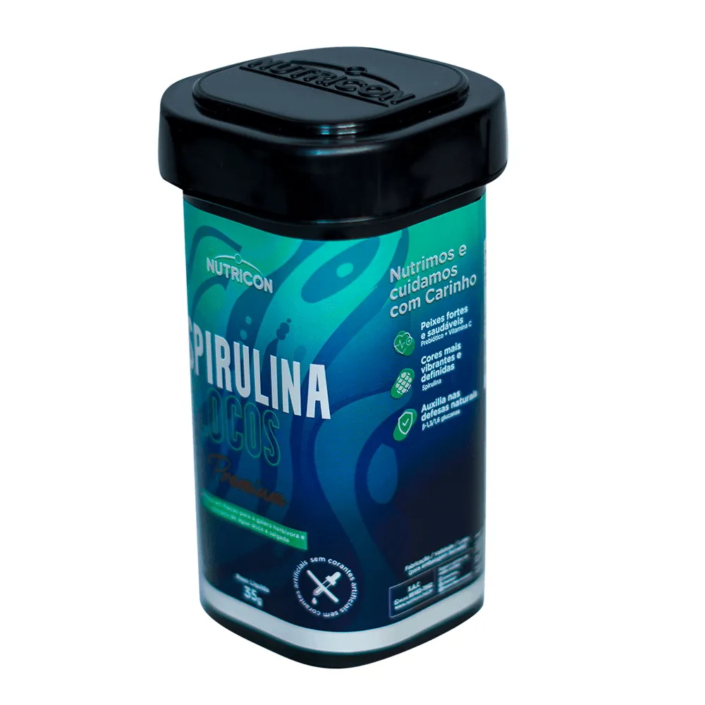 Ração Spirulina em Flocos para Peixes Nutricon — foto 2