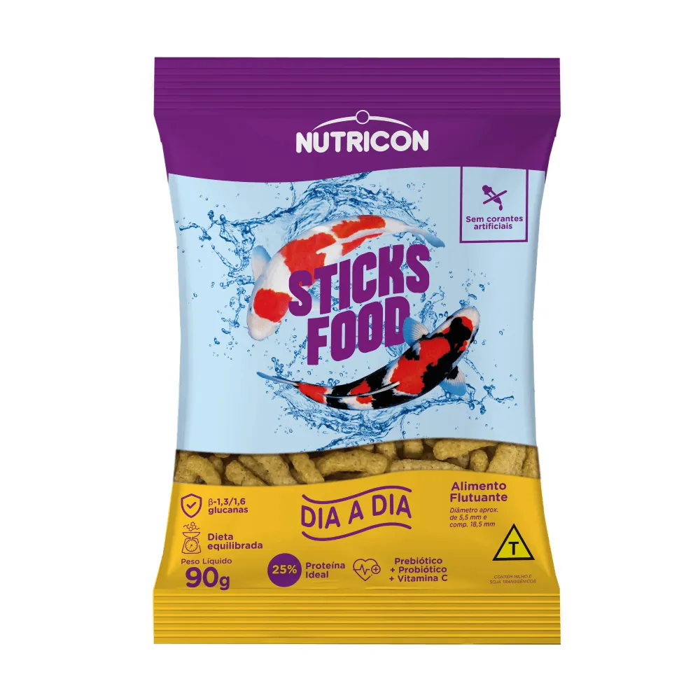 Ração Sticks Food para Carpas Koi Dia-a-Dia Nutricon