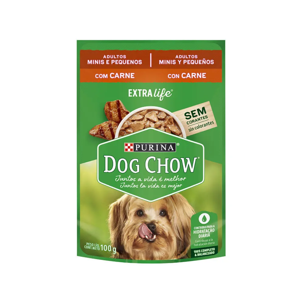 Ração Úmida Dog Chow Cães Adultos Mini e Pequenos Carne