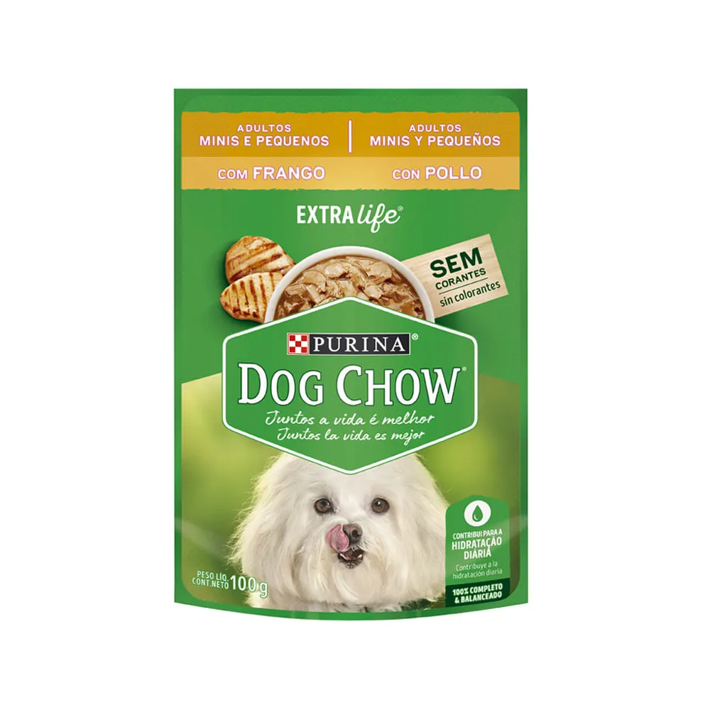 Ração Úmida Dog Chow Cães Adultos Mini e Pequenos Frango