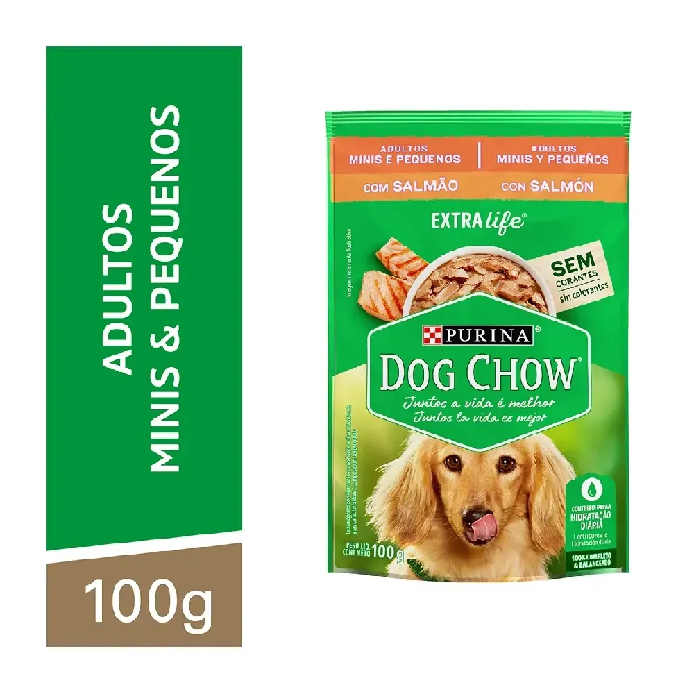Ração Úmida Dog Chow Cães Adultos Mini e Pequenos Salmão — foto 2
