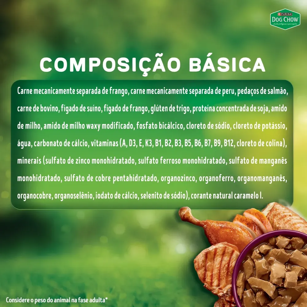 Ração Úmida Dog Chow Cães Adultos Multiproteína5 Carne Frango Porco Peru e Peixe — foto 5