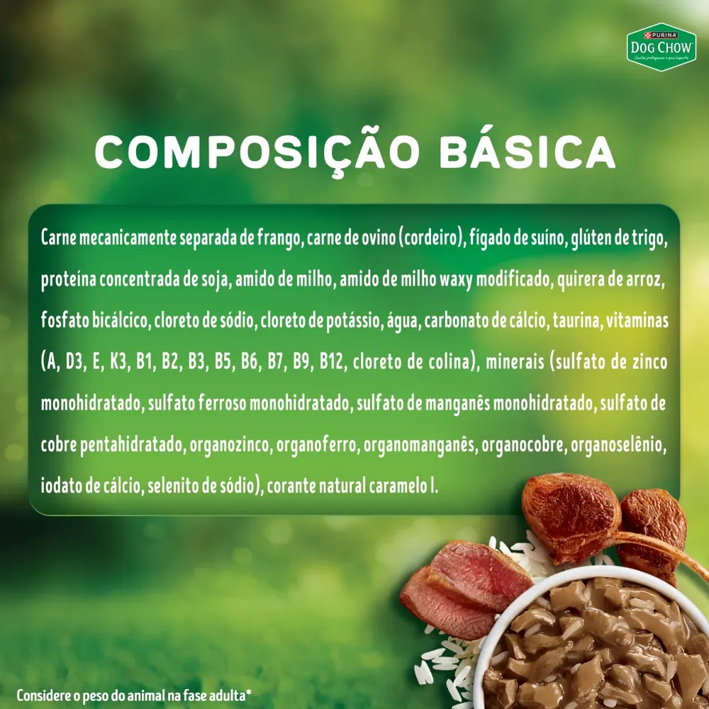 Ração Úmida Dog Chow Cães Adultos Nutrição Reforçada Cordeiro em Filetes com Arroz — foto 6