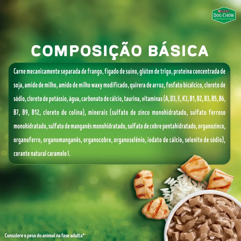 Ração Úmida Dog Chow Cães Adultos Nutrição Reforçada Frango em Filetes com Arroz — foto 6