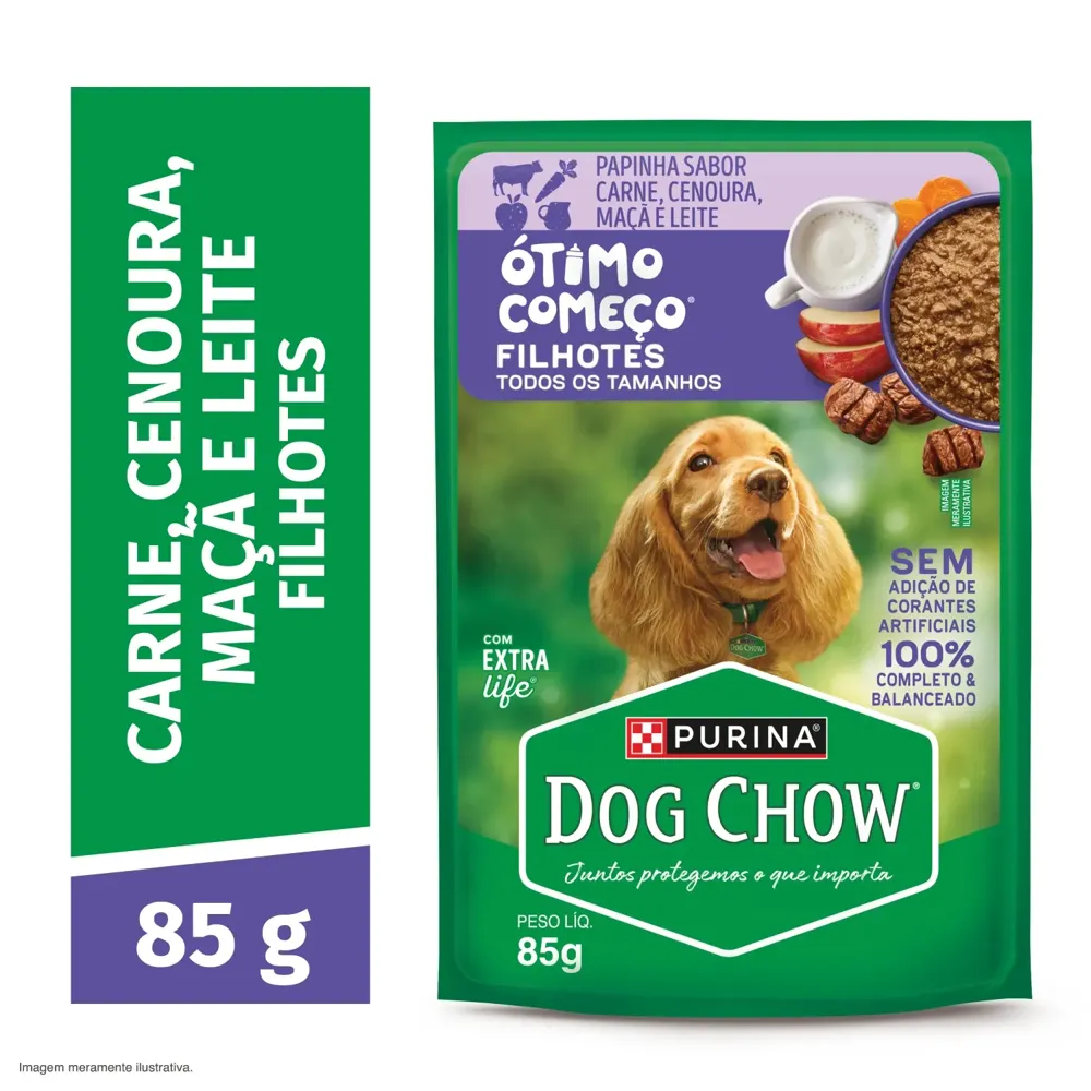 Ração Úmida Dog Chow Cães Filhotes Ótimo Começo Papinha Carne — foto 3