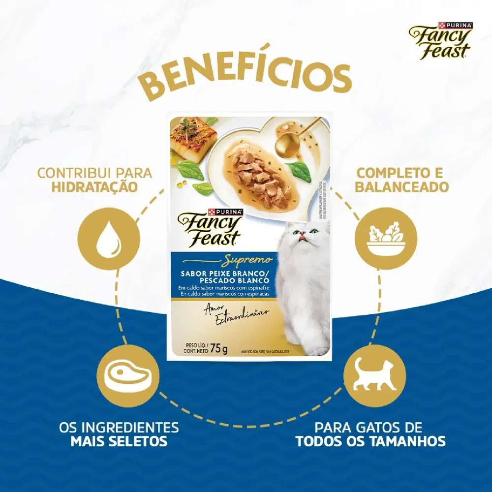 Ração Úmida Fancy Feast Supremo Peixe Branco — foto 4