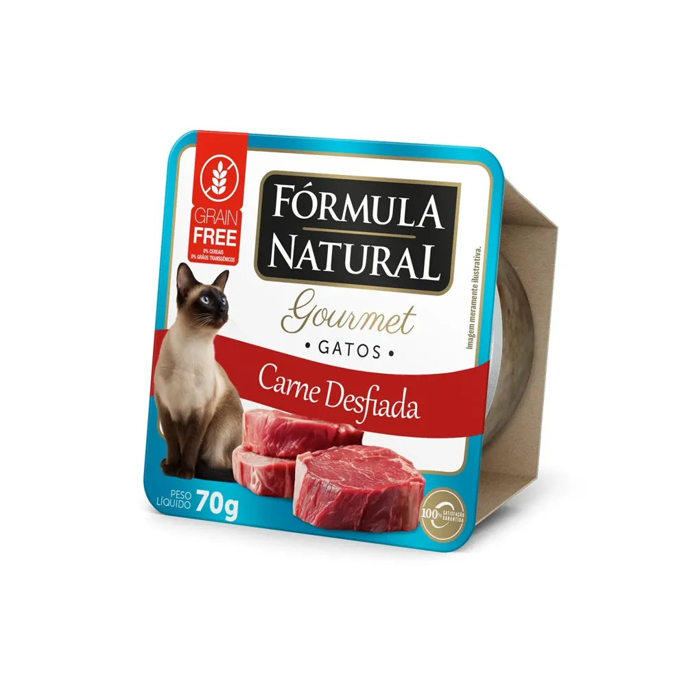 Ração Úmida Fórmula Natural Gourmet Gatos Carne Desfiada