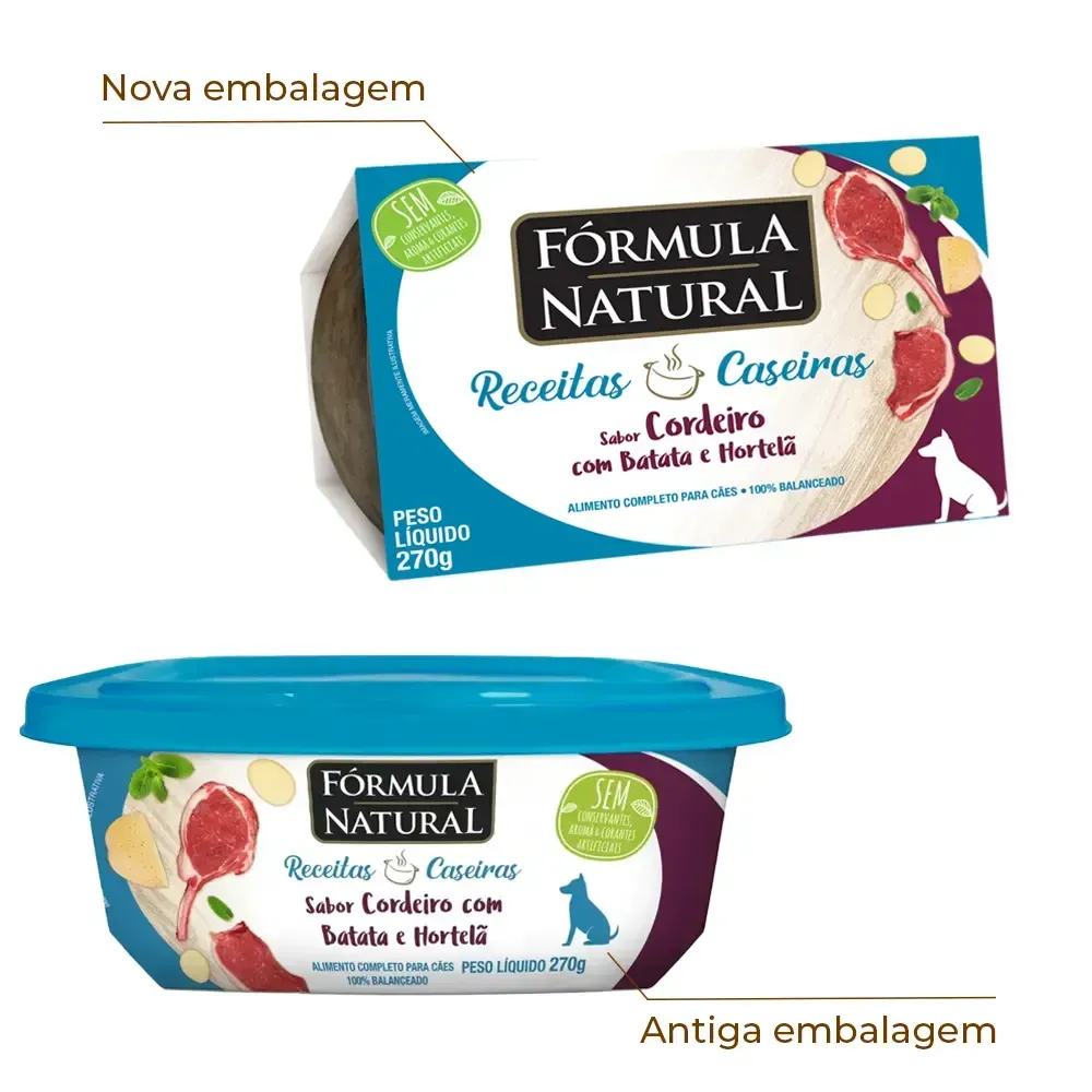 Ração Úmida Fórmula Natural Receita Caseira Cães Cordeiro com Batata e Hortelã — foto 2