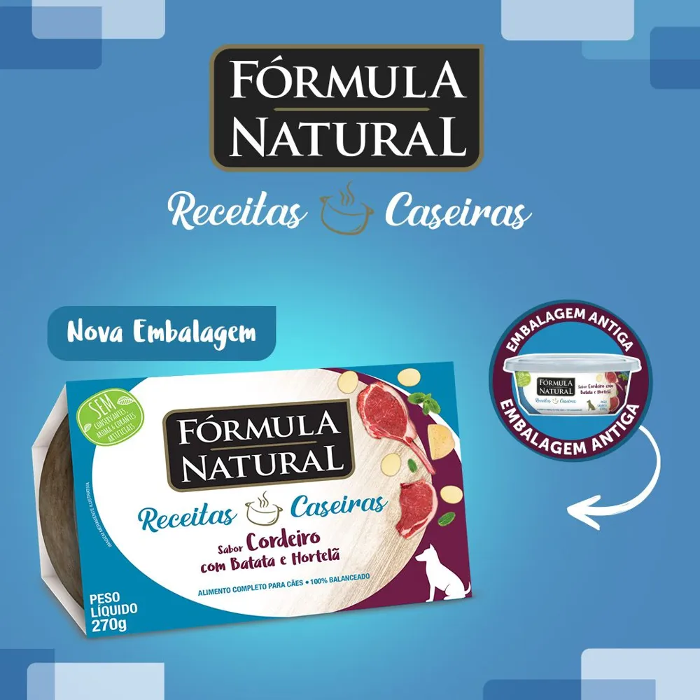 Ração Úmida Fórmula Natural Receita Caseira Cães Cordeiro com Batata e Hortelã — foto 3