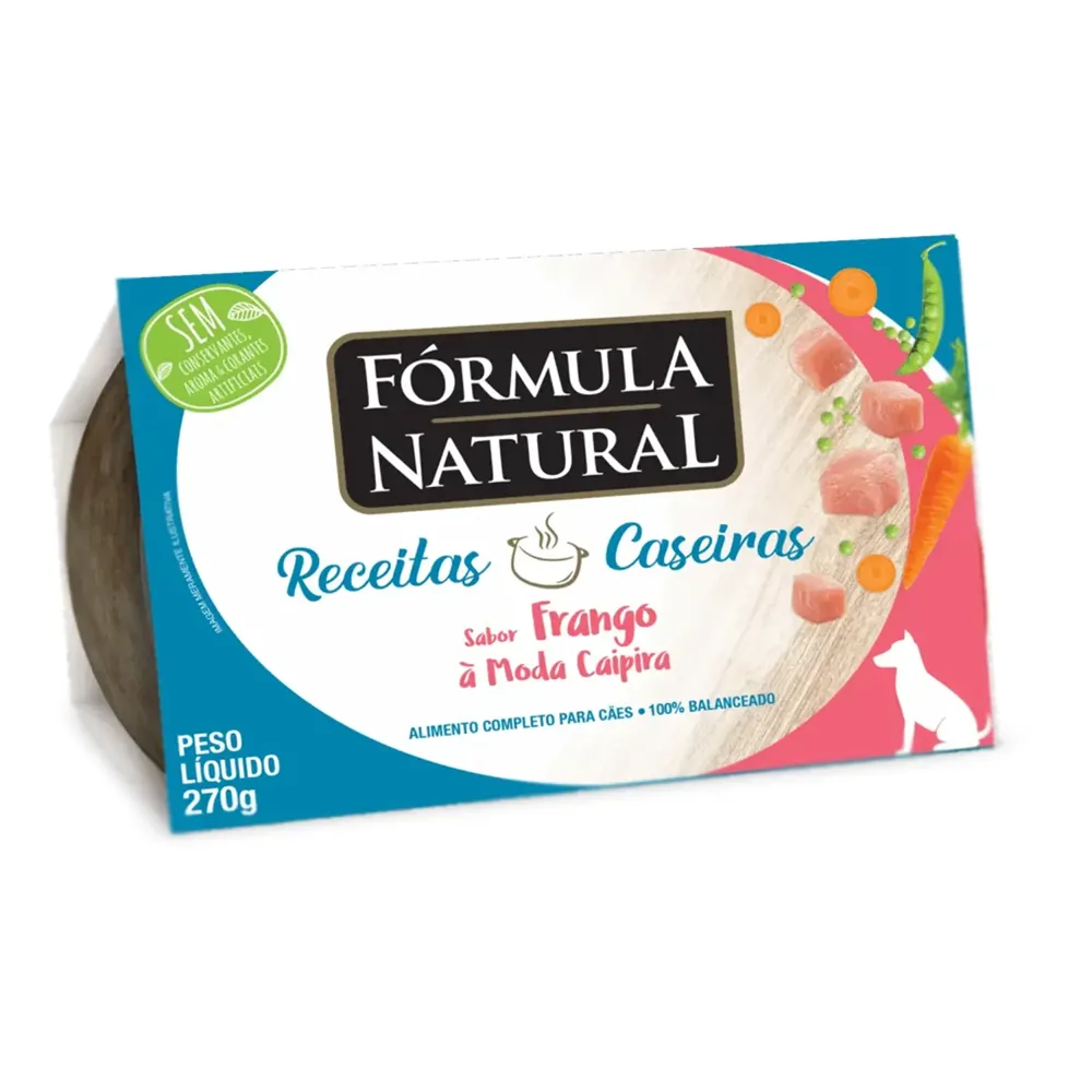 Ração Úmida Fórmula Natural Receita Caseira Cães Frango à Moda Caipira