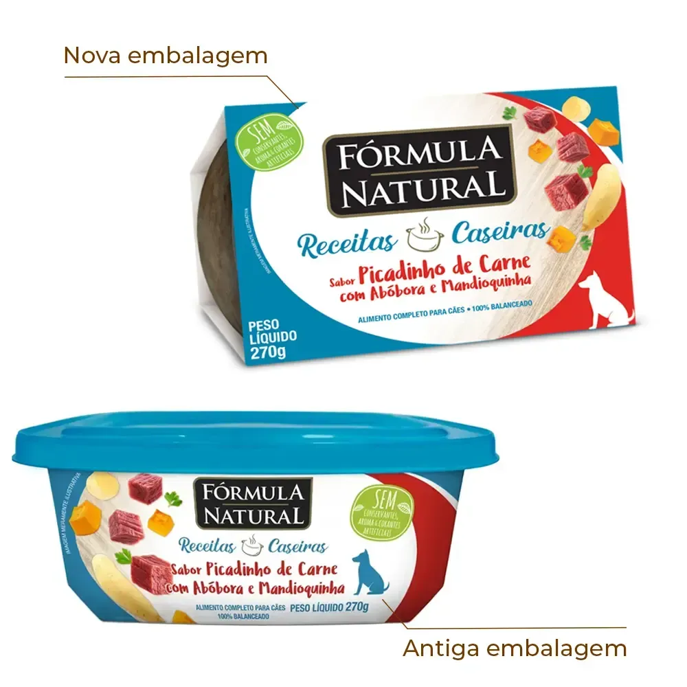 Ração Úmida Fórmula Natural Receita Caseira Cães Picadinho de Carne Abóbora e Mandioquinha — foto 2
