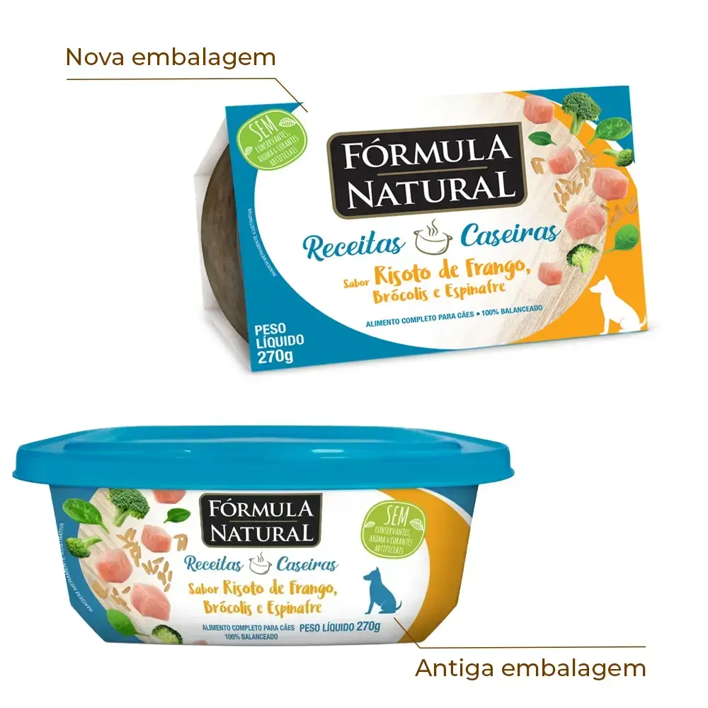 Ração Úmida Fórmula Natural Receita Caseira Cães Risoto de Frango Brócolis e Espinafre — foto 2