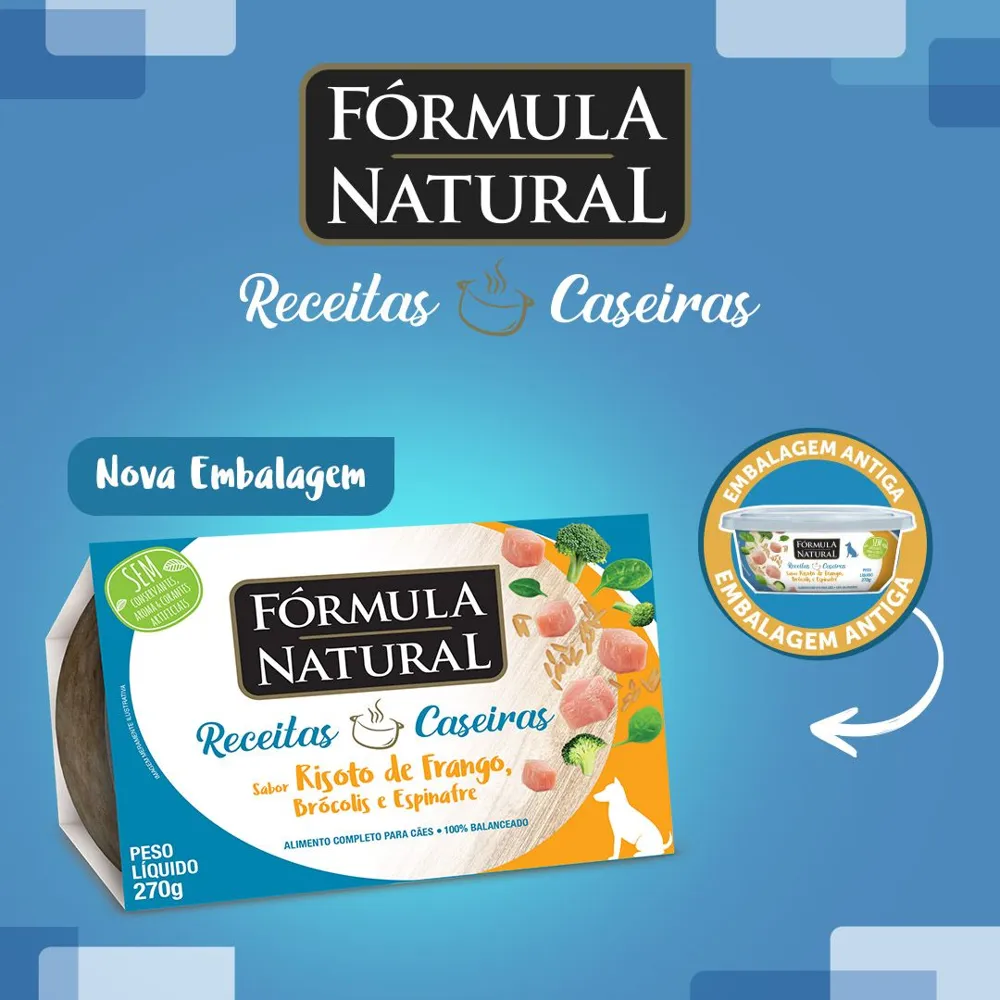 Ração Úmida Fórmula Natural Receita Caseira Cães Risoto de Frango Brócolis e Espinafre — foto 3