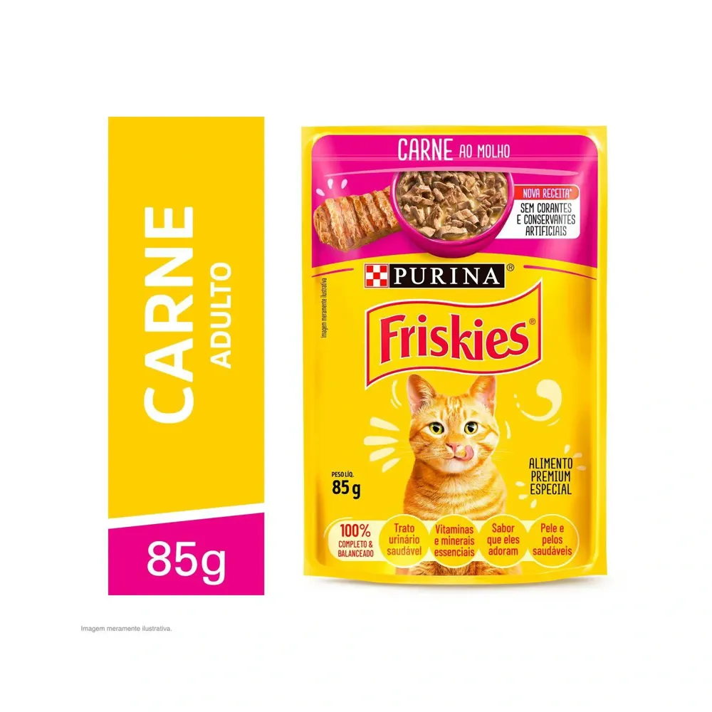 Ração Úmida Friskies Gatos Adultos Carne ao Molho — foto 2