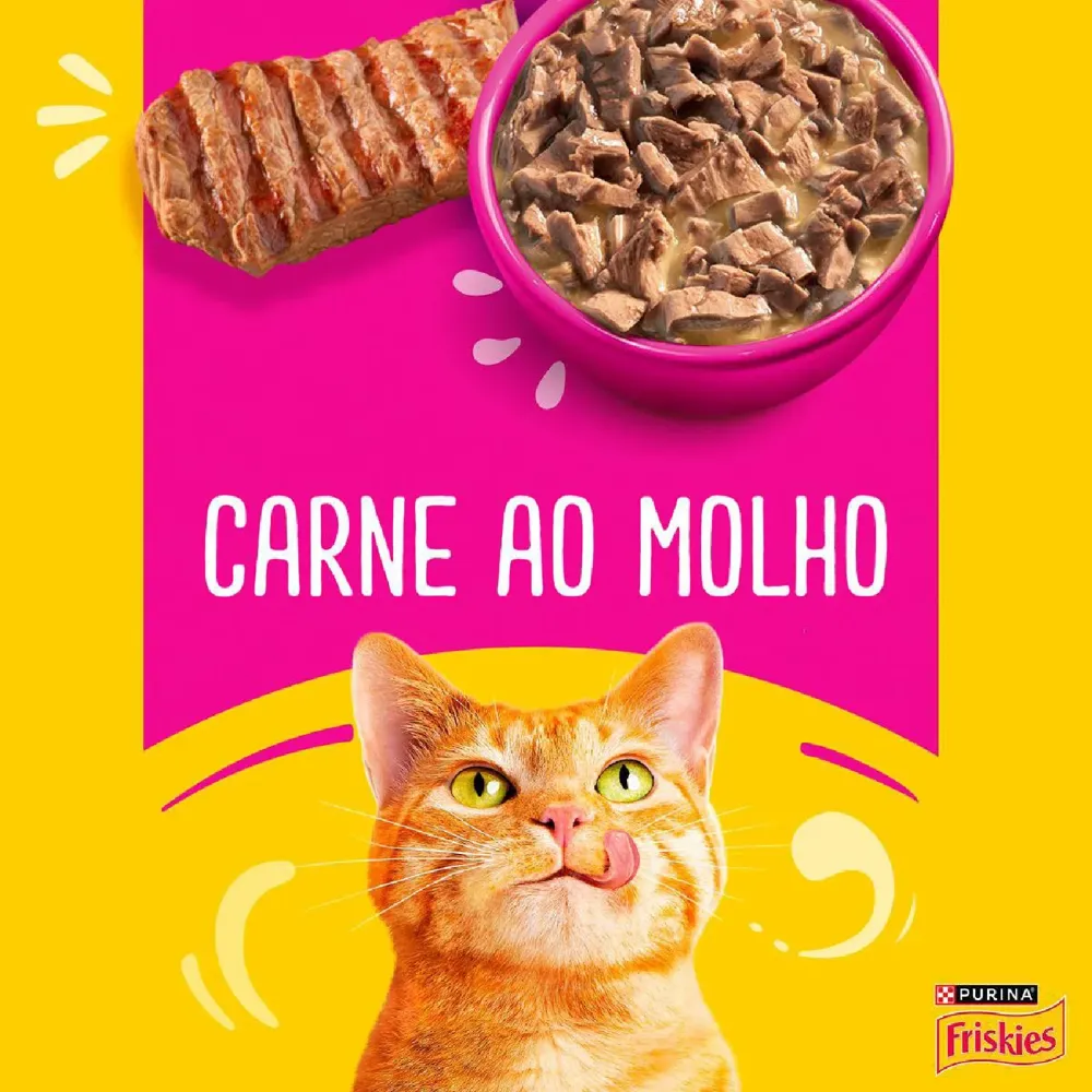 Ração Úmida Friskies Gatos Adultos Carne ao Molho — foto 5