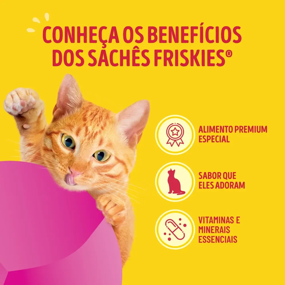 Ração Úmida Friskies Gatos Adultos Molho Cremoso de Mix de Carnes — foto 5