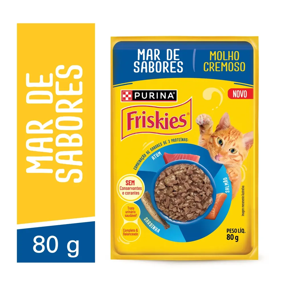 Ração Úmida Friskies Gatos Adultos Molho Cremoso Mar de Sabores — foto 3