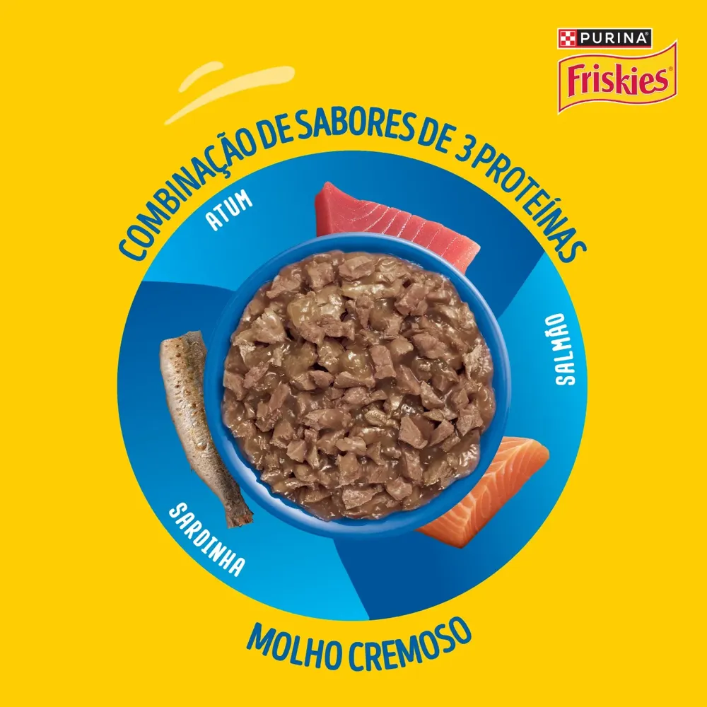 Ração Úmida Friskies Gatos Adultos Molho Cremoso Mar de Sabores — foto 6