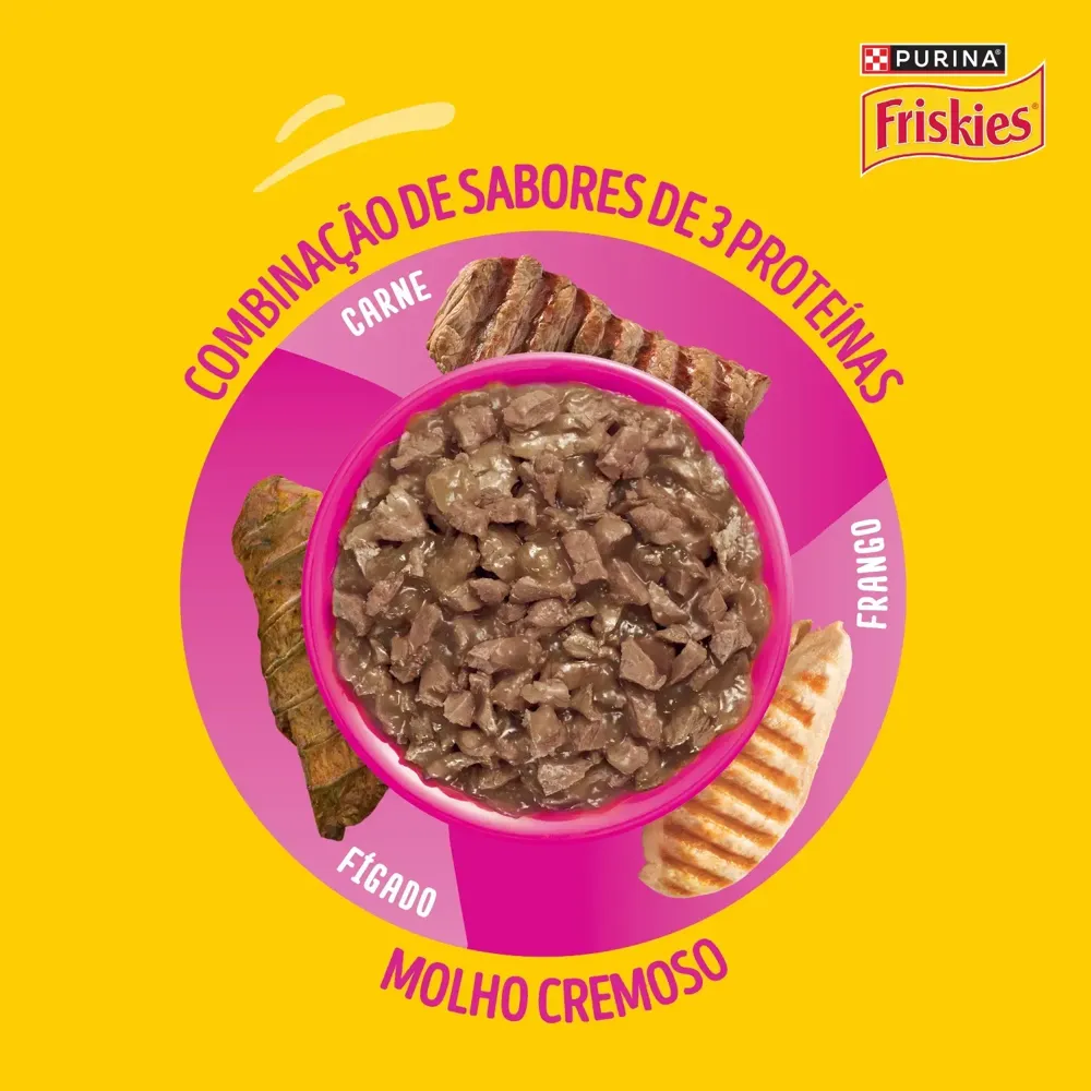Ração Úmida Friskies Gatos Adultos Molho Cremoso Megamix — foto 6