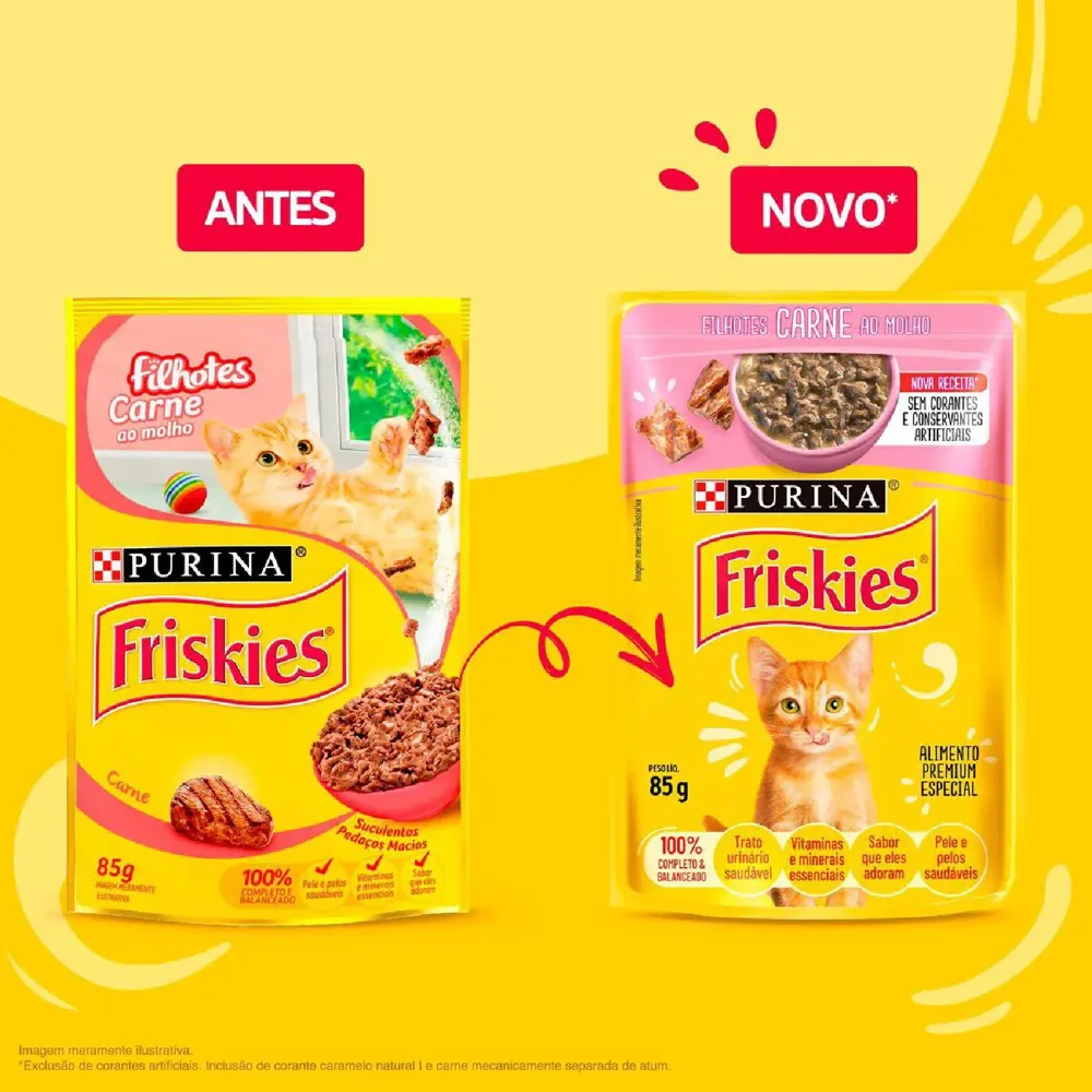 Ração Úmida Friskies Gatos Filhotes Carne ao molho — foto 4
