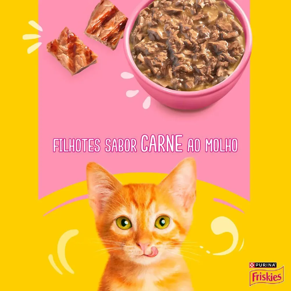 Ração Úmida Friskies Gatos Filhotes Carne ao molho — foto 5
