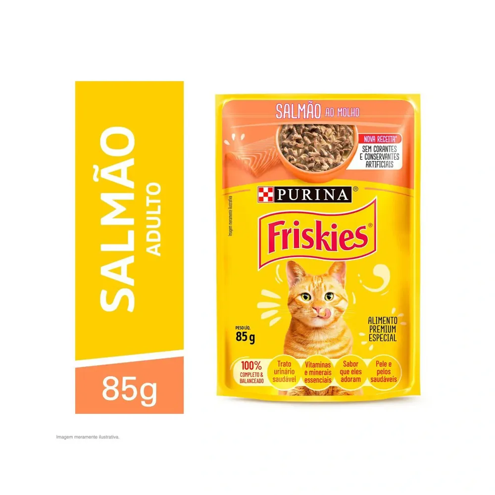 Ração Úmida Friskies Gatos Adultos Salmão ao Molho — foto 2