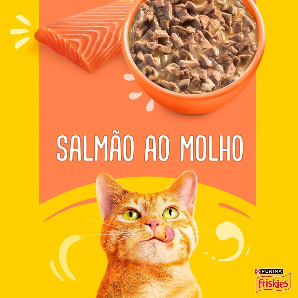 Ração Úmida Friskies Gatos Adultos Salmão ao Molho — foto 5