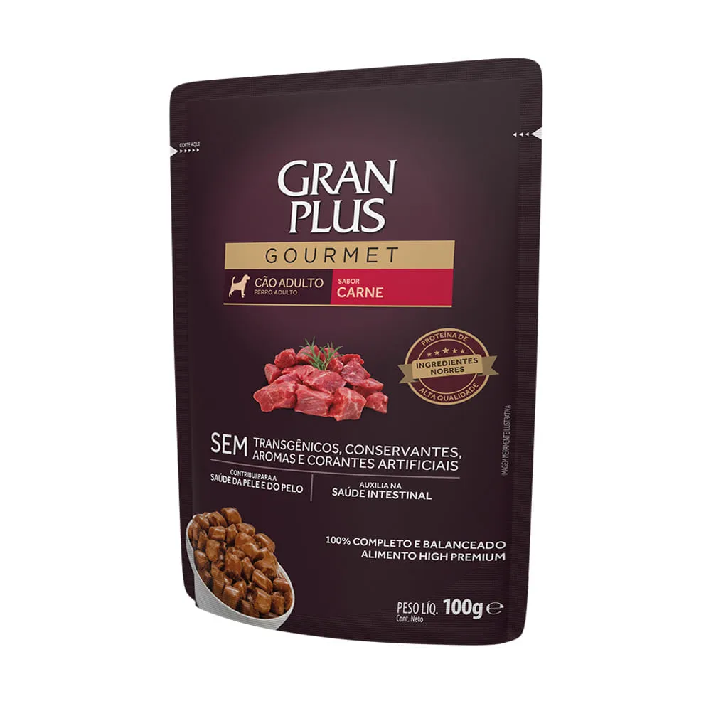 Ração Úmida GranPlus Gourmet Cães Adultos Carne — foto 2