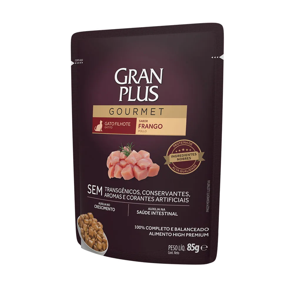 Ração Úmida GranPlus Gourmet Gatos Filhotes Frango — foto 2