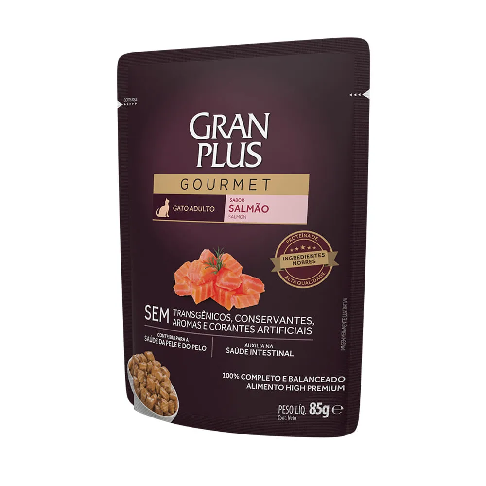 Ração Úmida GranPlus Gourmet Gatos Adultos Salmão — foto 2
