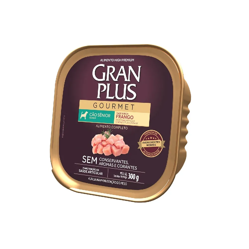 Ração Úmida GranPlus Cães Sênior Patê Gourmet Frango