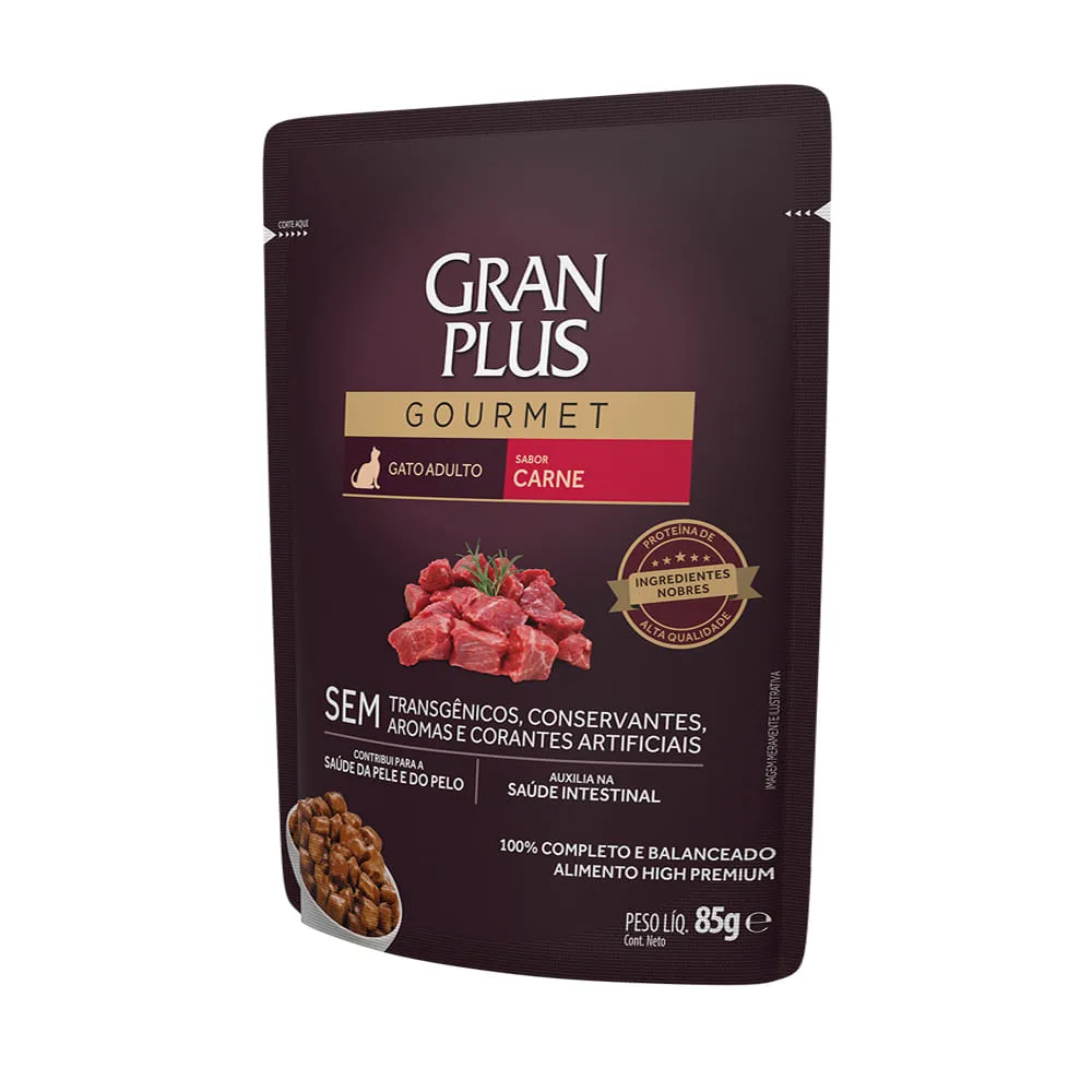 Ração Úmida GranPlus Gourmet Gatos Adultos Carne — foto 2