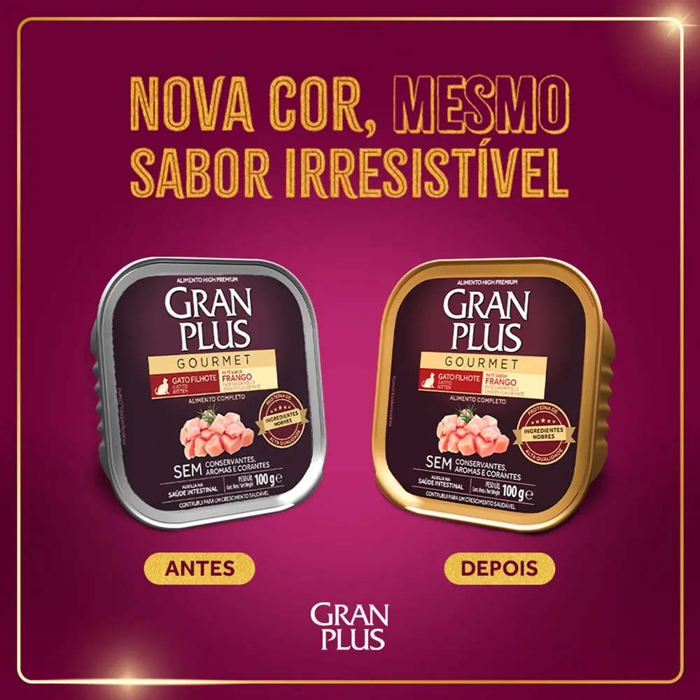 Ração Úmida GranPlus Gatos Filhotes Patê Gourmet Frango — foto 2
