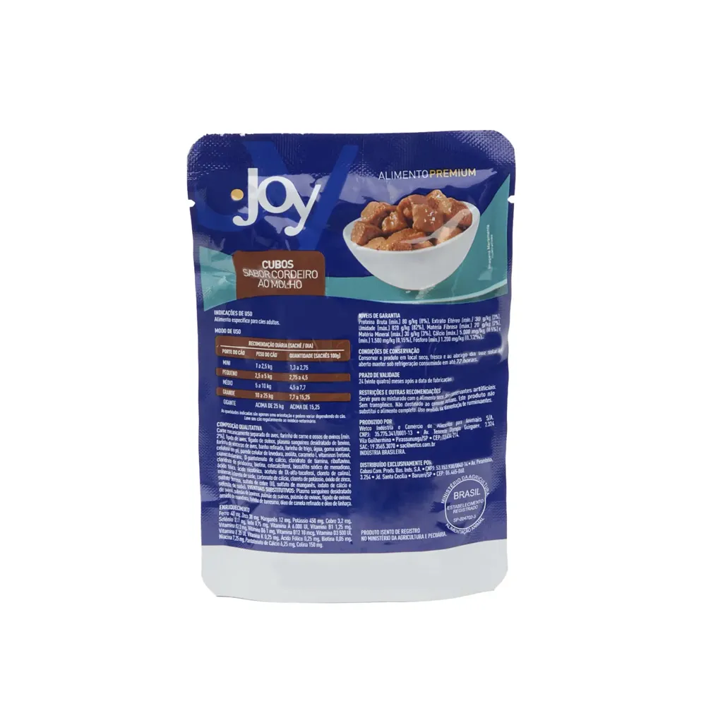 Ração Úmida Joy Cães Adultos Cordeiro ao Molho — foto 2