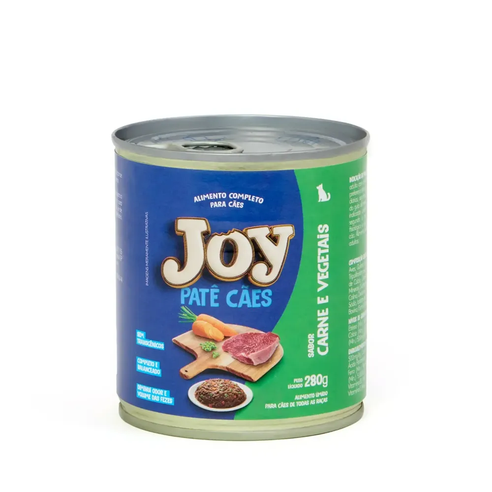 Ração Úmida Joy Patê para Cães Adultos Carne e Vegetais