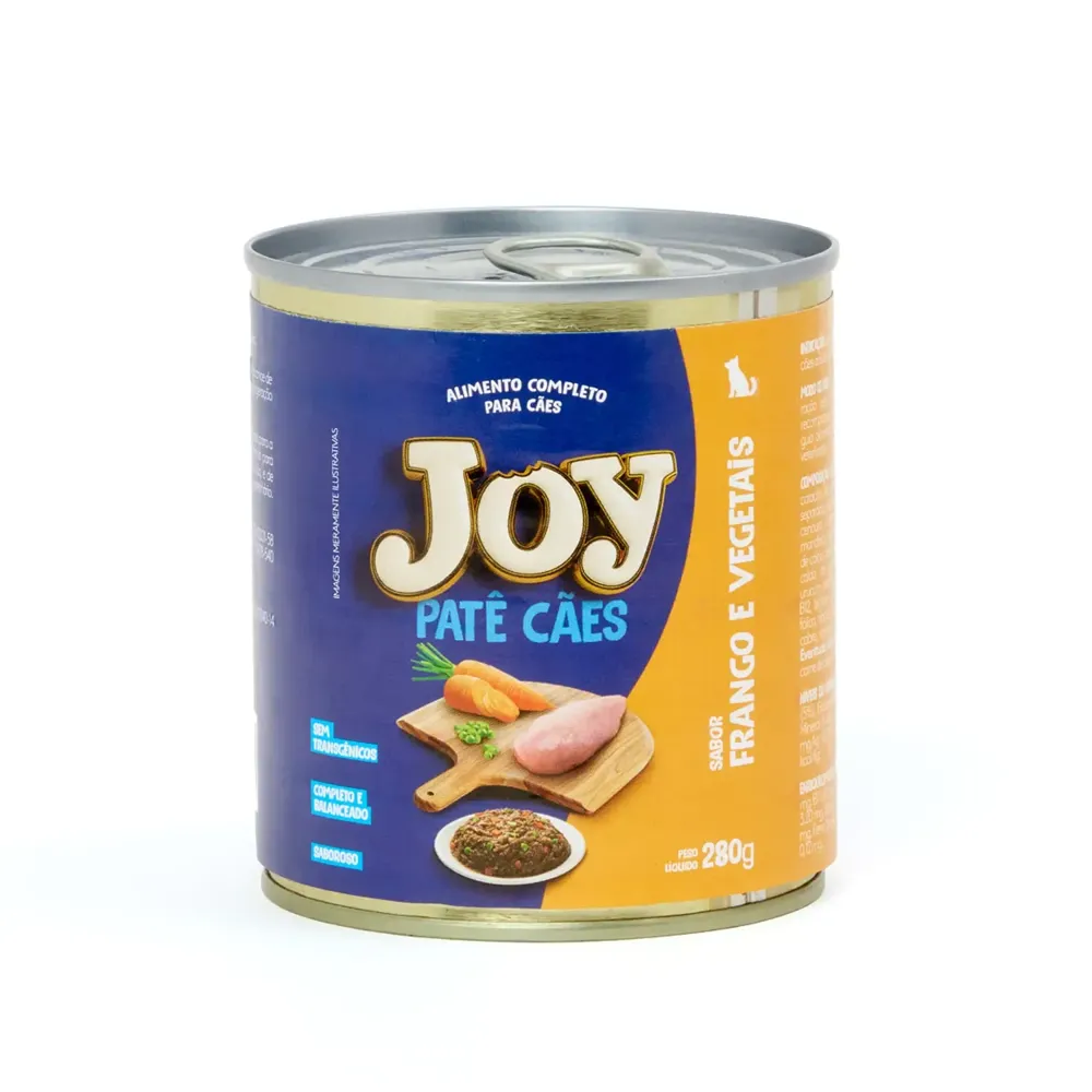Ração Úmida Joy Patê para Cães Adultos Frango e Vegetais